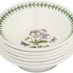 Portmeirion Botanic Garden 6.5" Cereal Bowl - Set of 6 | Assorted Floral Motifs | Fine Earthenware | Chip Resistant Glaze | Dishwasher, Microwave, Freezer, Oven Safe | Made in England