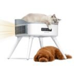 HomeRunPet Pet-Safe Space Heater with Heated Cat Bed - 2-in-1 Ceramic Heater for Room & Pets, 1300W Fast Heat, Energy Saving