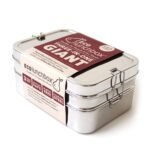 ECOlunchbox Three-in-One GIGANTIC Bento Box (49oz) – 3 Piece Jumbo Stainless Steel Lunch Container – Plastic Free, Non Toxic, Nestable, Dishwasher-Safe for Big Appetites, Not Leak-Proof