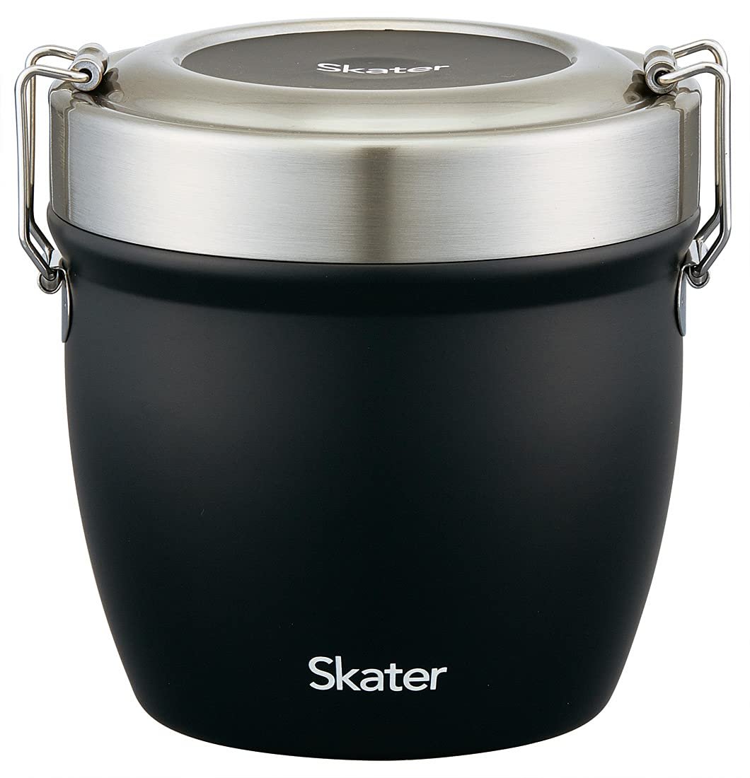 51JSGUIpBqL.jpg Skater Stainless Steal Insulated Bento Box - Japanese Lunch Pot - 800ml (27fl oz) - Large Capacity - Vacuum Double-Walled - Black - Image 1