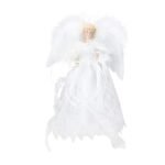 Kurt Adler 12-Inch White and Silver Fiber Optic LED Angel Treetop