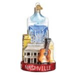 Old World Christmas Nashville Glass Blown Ornament for Christmas Tree, Handcrafted Holiday Decoration, Landmark Collection