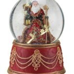 Roman Santa with Snowflakes Musical We Wish You a Merry Christmas 100mm Snow Globe