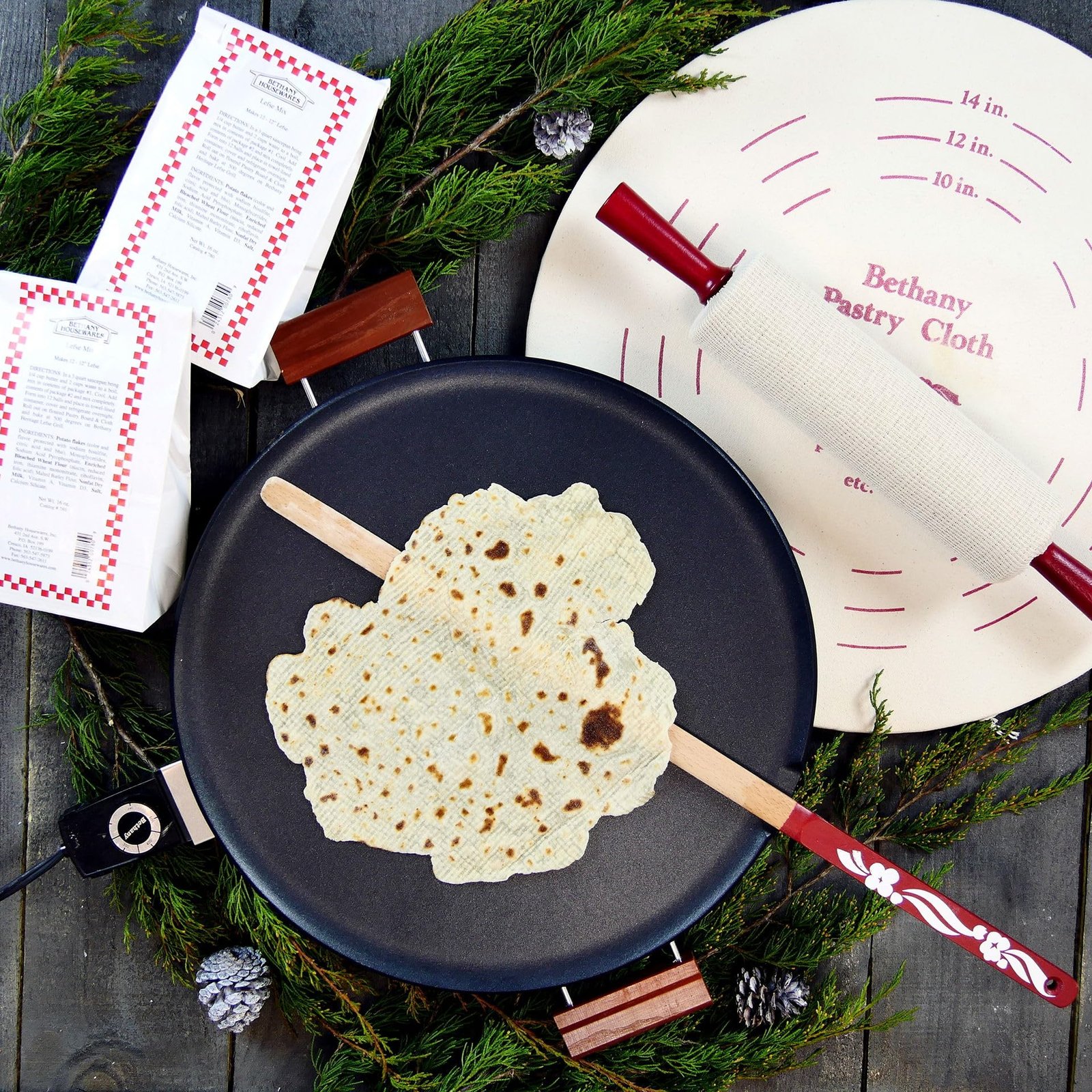 71XJyBEmIL.jpg 8 Piece Lefse Starter Kit, Non-stick Grill - Image 1