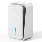 Onsekin Dehumidifier for Home, 1000 sq.ft Small Dehumidifiers, Ultra-Quiet Dehumidifiers with Pump, Auto Shut Off, 7-Color LED Light, Dehumidifier for Basement, Bathroom, Bedroom (White)