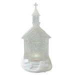 Christmas by Roman Inc., Confetti Lites Collection, 10.25" H LED Swirl Confetti Light Dome Church, Lantern, Snow Globe, Holiday Home Décor, Santa, Cardinal, Nutcracker, Snowman, Reindeer (10x6x7)