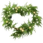 Goldshire 6 Ft Christmas Norfolk Pine Garland with 100 LED Lights, Dense Norfolk Pine Real Touch Garland, Artificial Greenery Garlands for Christmas Holiday Mantle Fireplace Table Home Decor Xmas