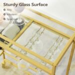 Gold Beverage Cart with Wine Rack - Image 9