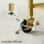 Gold Beverage Cart with Wine Rack - Image 6