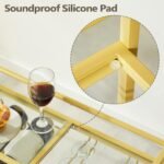 Gold Beverage Cart with Wine Rack - Image 8