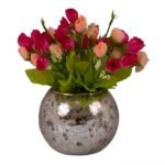 Mercury Glass Vase with Flowers - Image 3