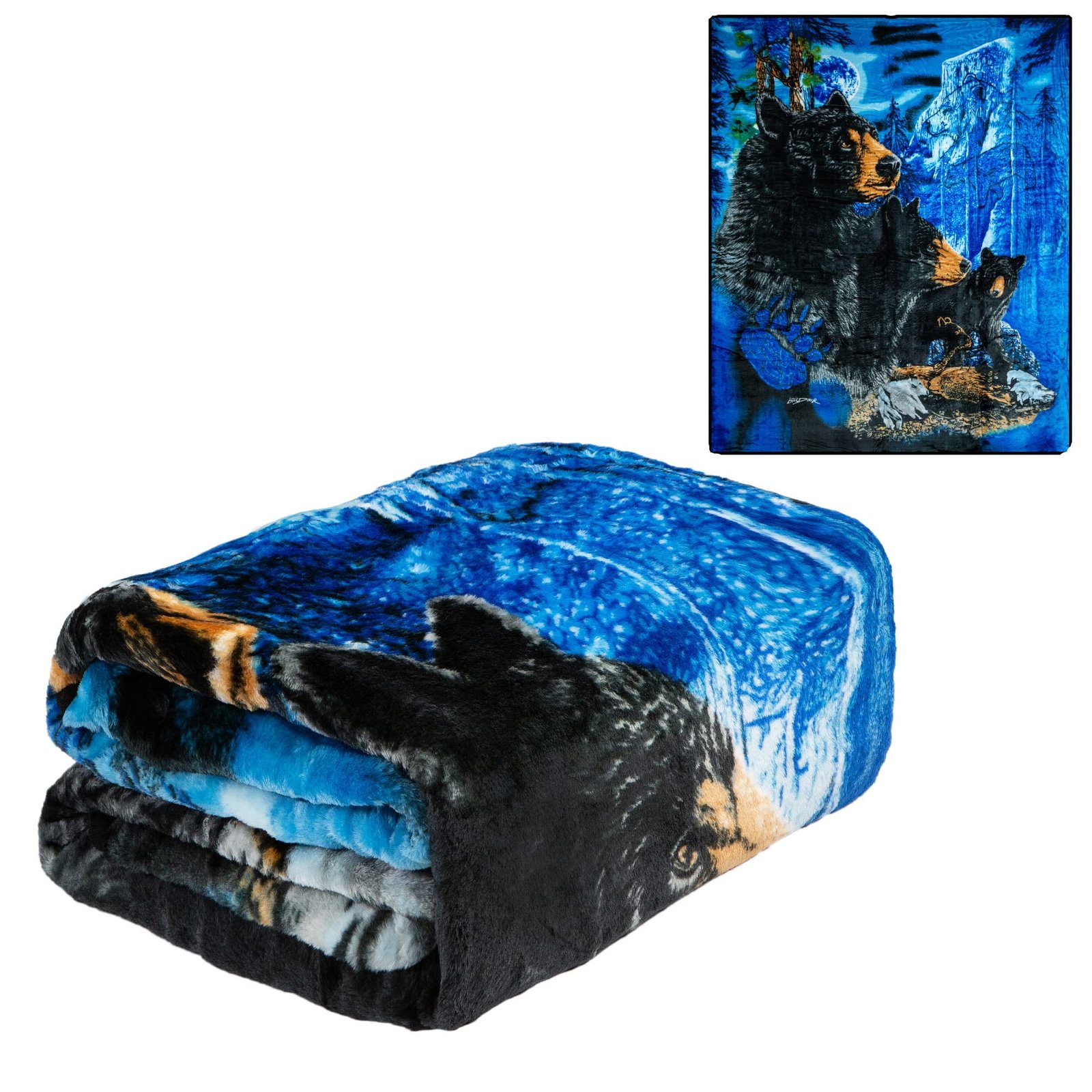 81YROLQLfdL.jpg Steven Gardener Black Bears Blanket - Image 1