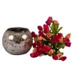 Mercury Glass Vase with Flowers - Image 5