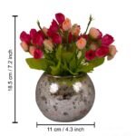 Mercury Glass Vase with Flowers - Image 4