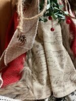 Red Homespun Angel Tree Topper - Image 4